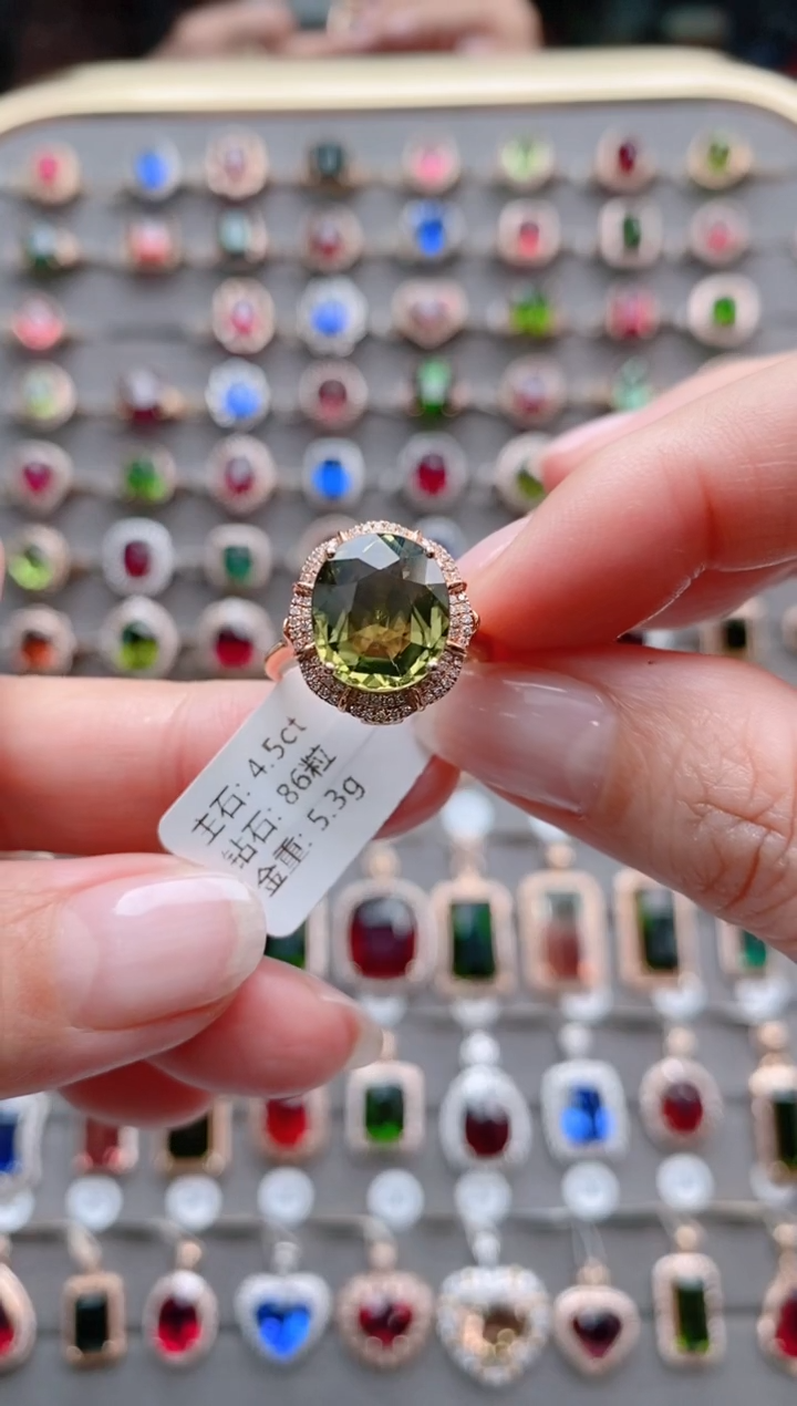 【闪购商品】碧玺碧玺双用款18K金镶嵌4.5克拉