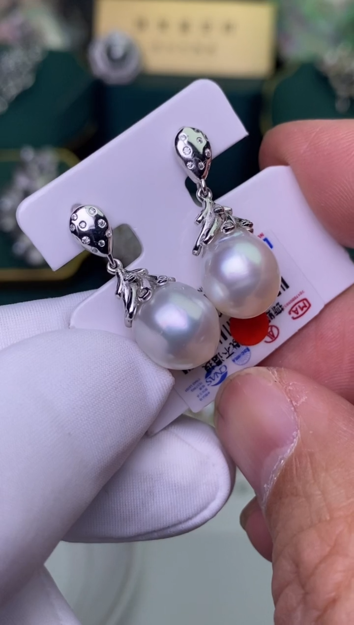 【闪购商品】海水珍珠耳饰银S925镶嵌1