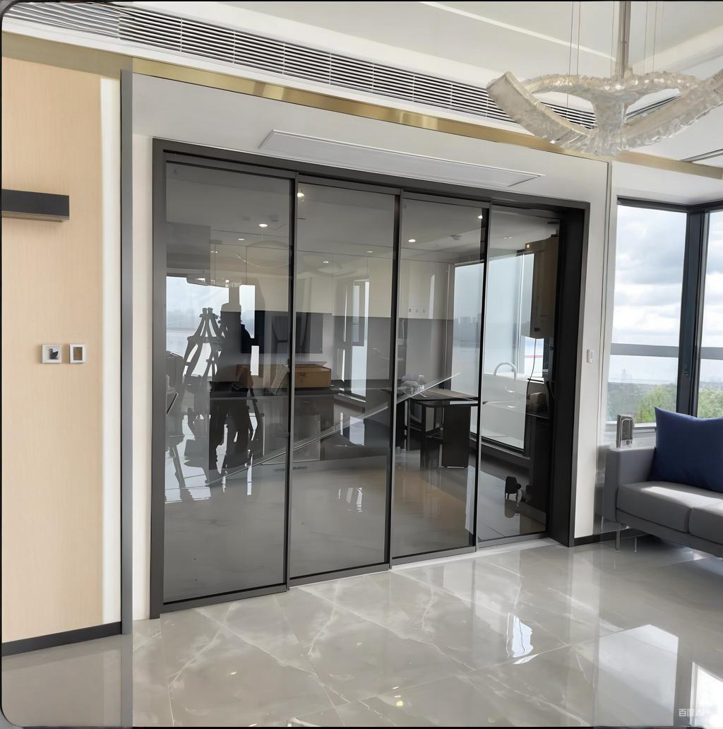 定制完美系统吊轨门三联动三轨推拉门地轨吊滑推拉门欧派克智能