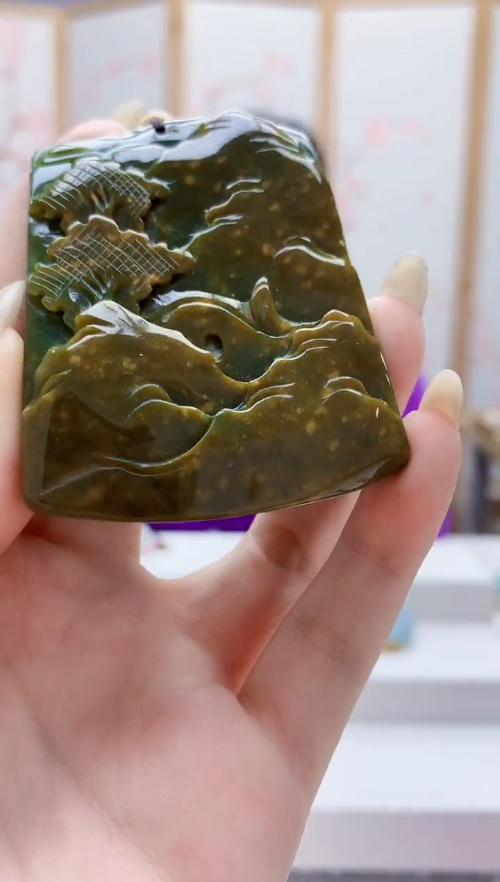 未镶嵌定制翡翠4852jw-毛货挂件47