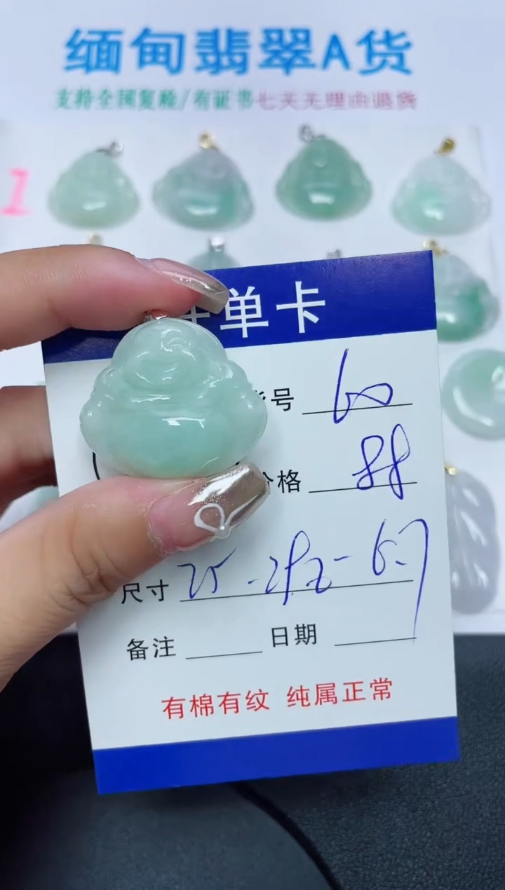 翡翠未镶嵌吊坠(赠链)60