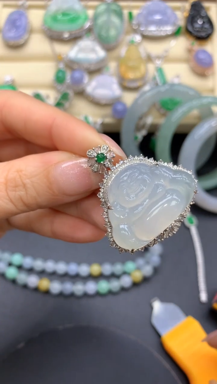 【闪购商品】翡翠颈饰18K金镶嵌465-中国好珍宝