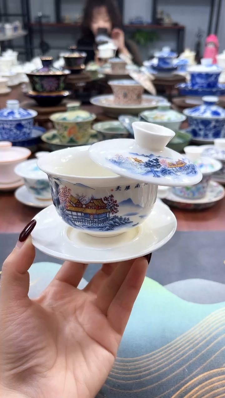 【闪购商品】小号元宝江南悬停盖碗