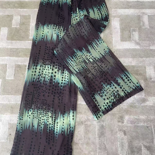 【宝姐家/阔腿裤】夏季新款波点设计松紧腰撞色女阔腿裤 25229A