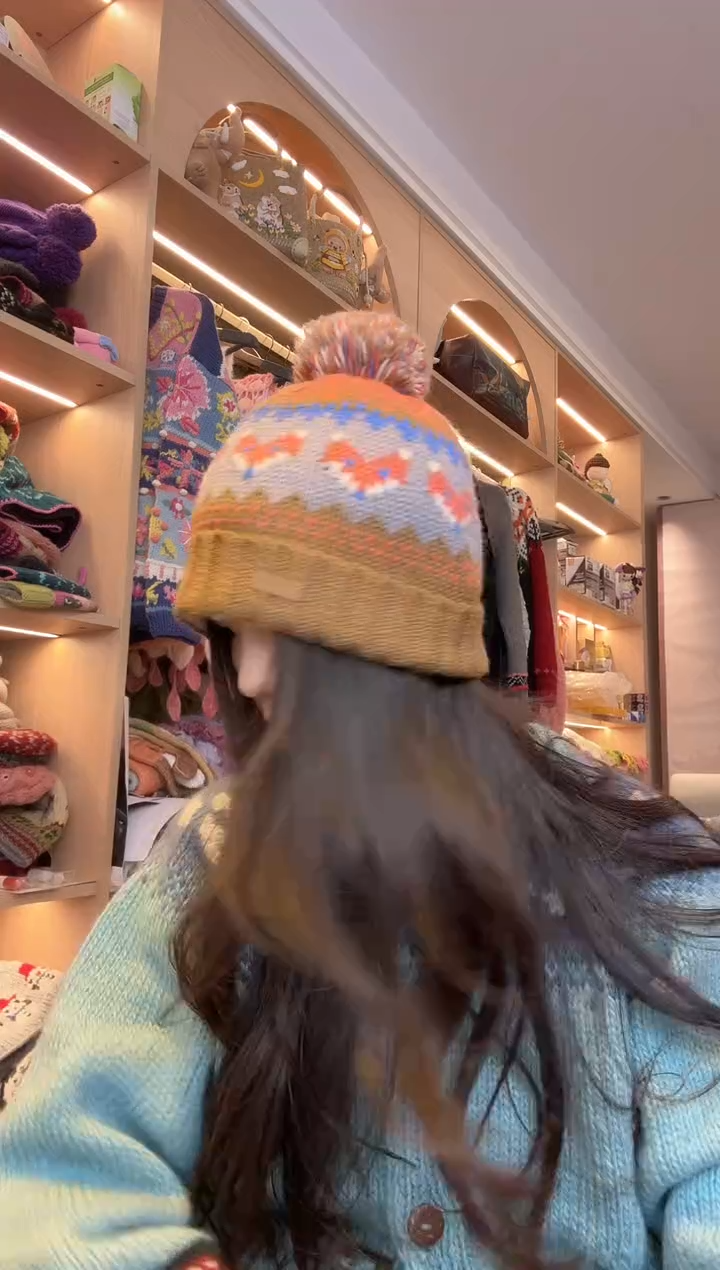 羊毛焦糖色狐狸帽  