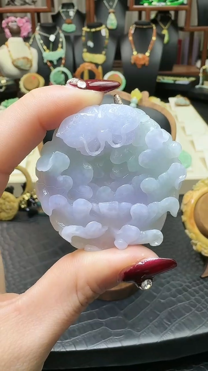 【闪购商品】翡翠颈饰未镶嵌天然翡翠花开富贵