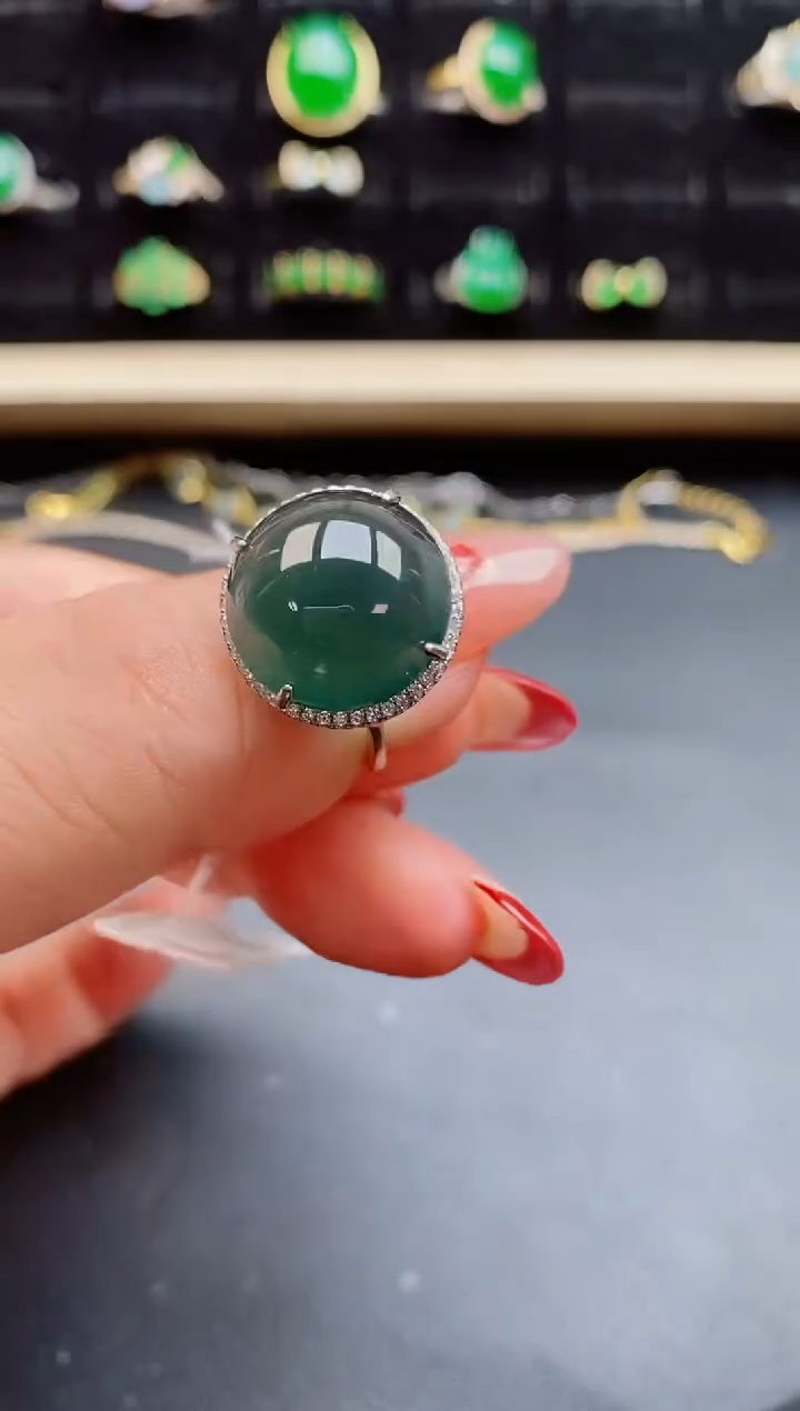 【闪购商品】翡翠戒指银S925镶嵌5085050