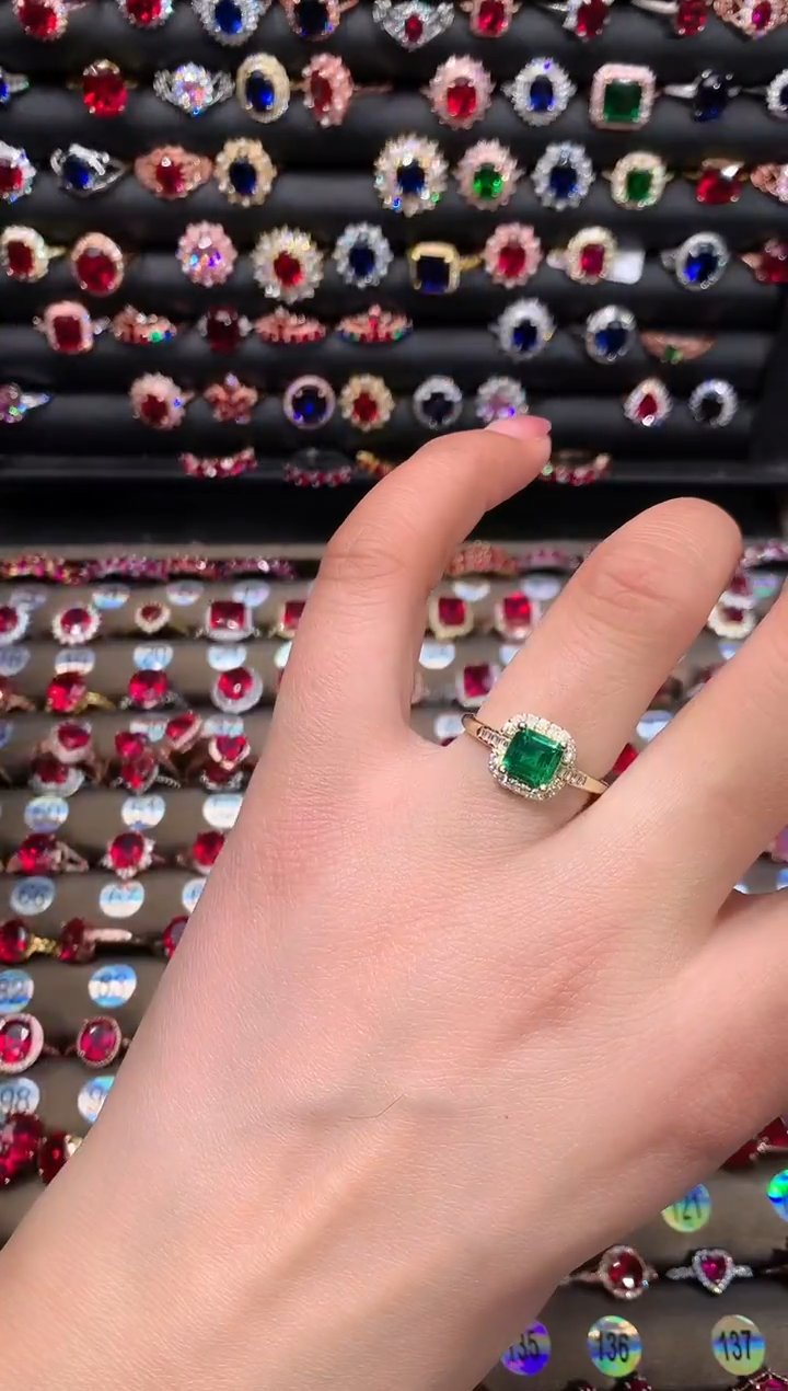 【闪购商品】透辉石戒指银S925镶嵌6金