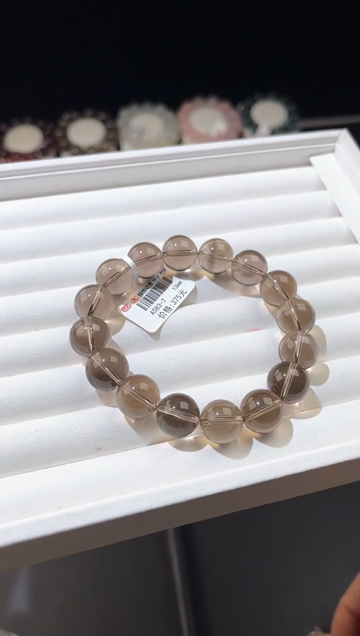 【闪购商品】水晶手链未镶嵌多样性发一茶晶13mm