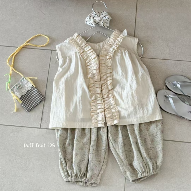 PUFF-8084-儿童夏季新款时尚洋气碎花收脚裤