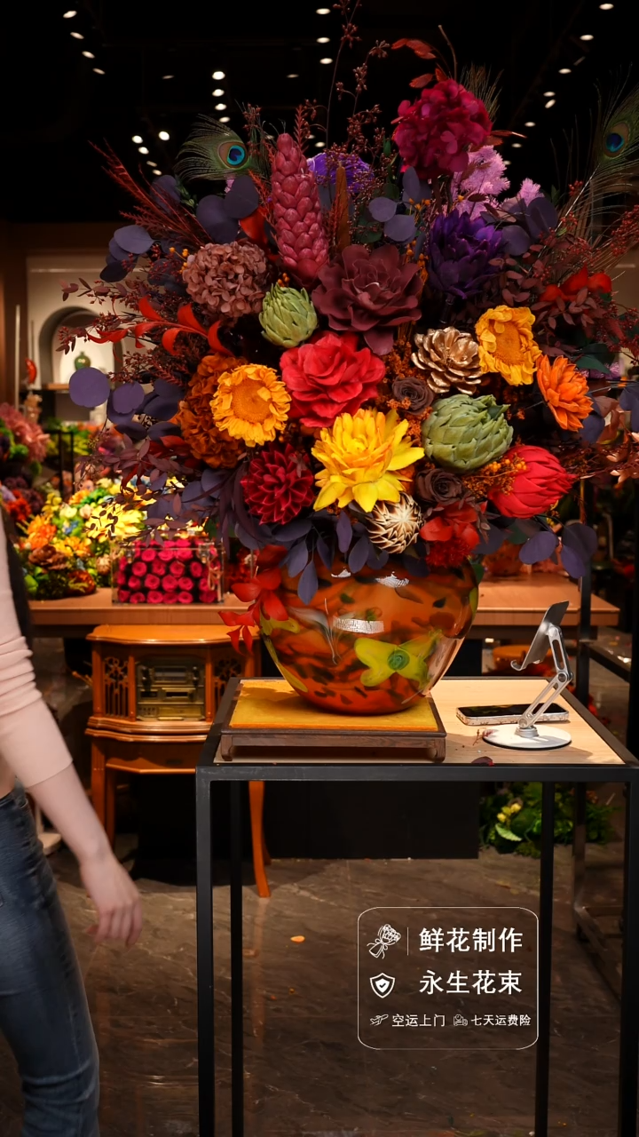 手工艺品琉璃手工花器花束空运包邮送货上门-以图片为准    