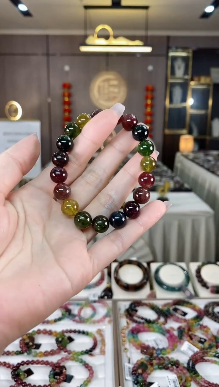 【闪购商品】碧玺单圈手串10mm+未镶嵌（多样性发一条）hon 