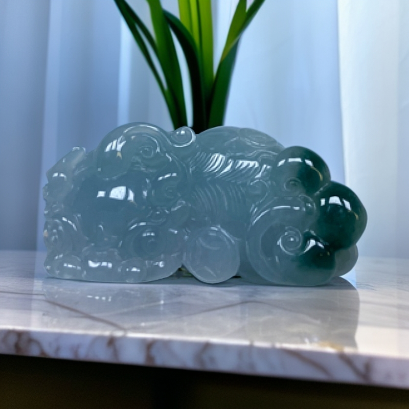 缅甸A货翡翠，霸王貔貅，