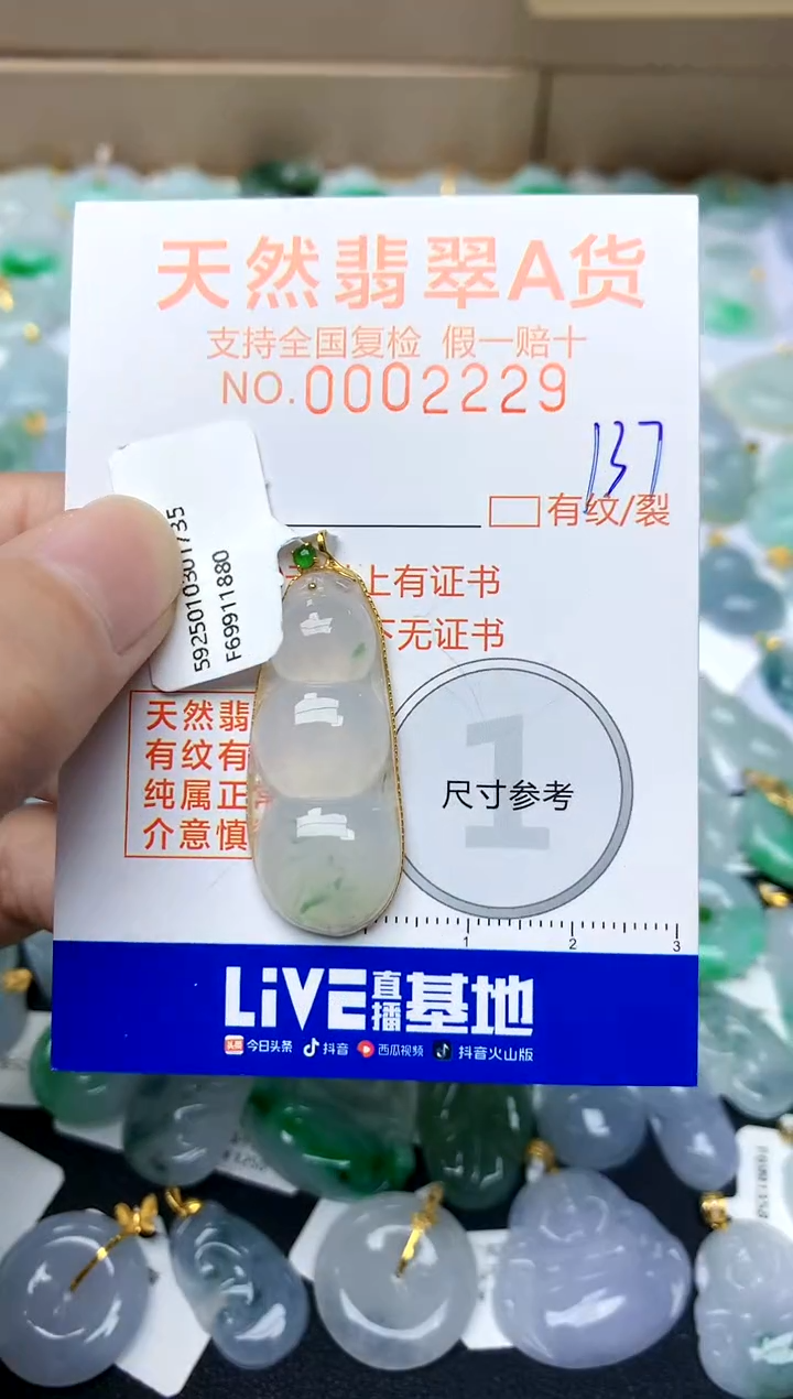 【闪购商品】翡翠颈饰18K金镶嵌137天然A货翡翠