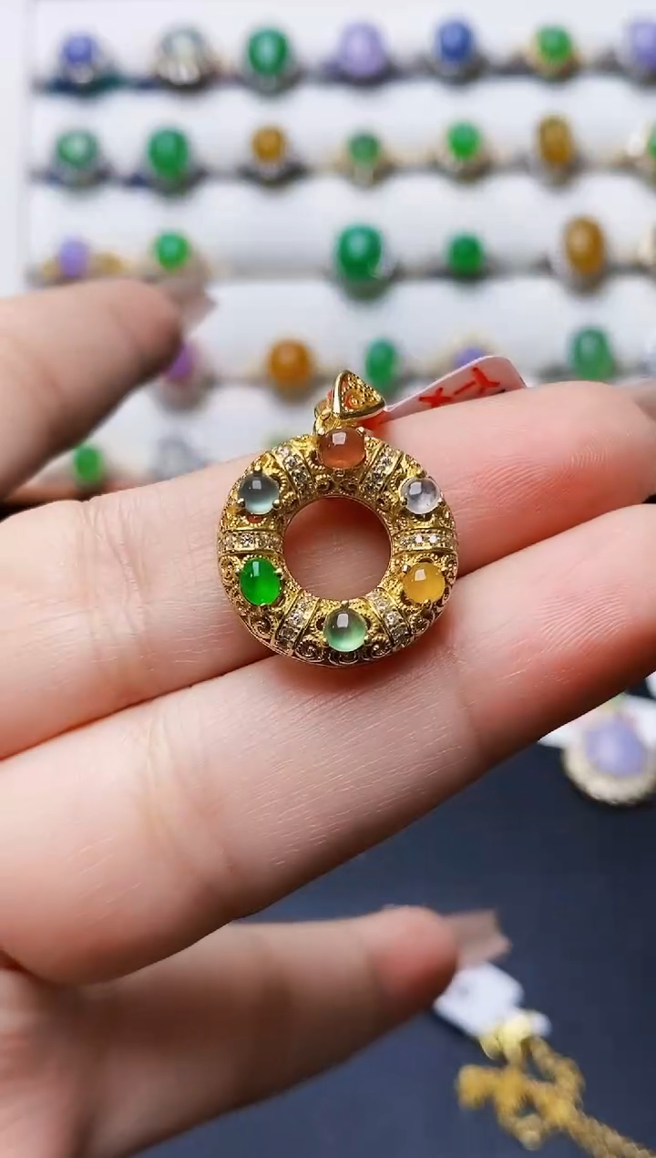 银S925镶嵌戒指翡翠0608