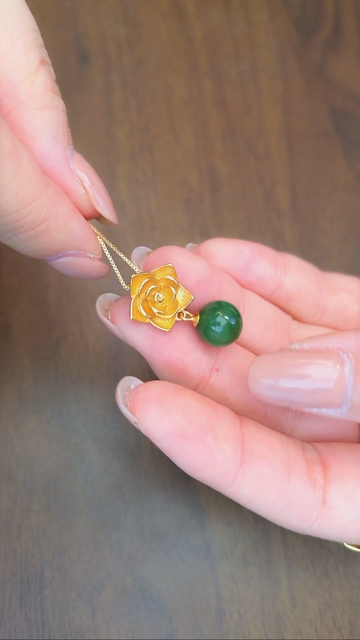 吊坠(赠链)银S925镶嵌和田玉和田玉吊坠