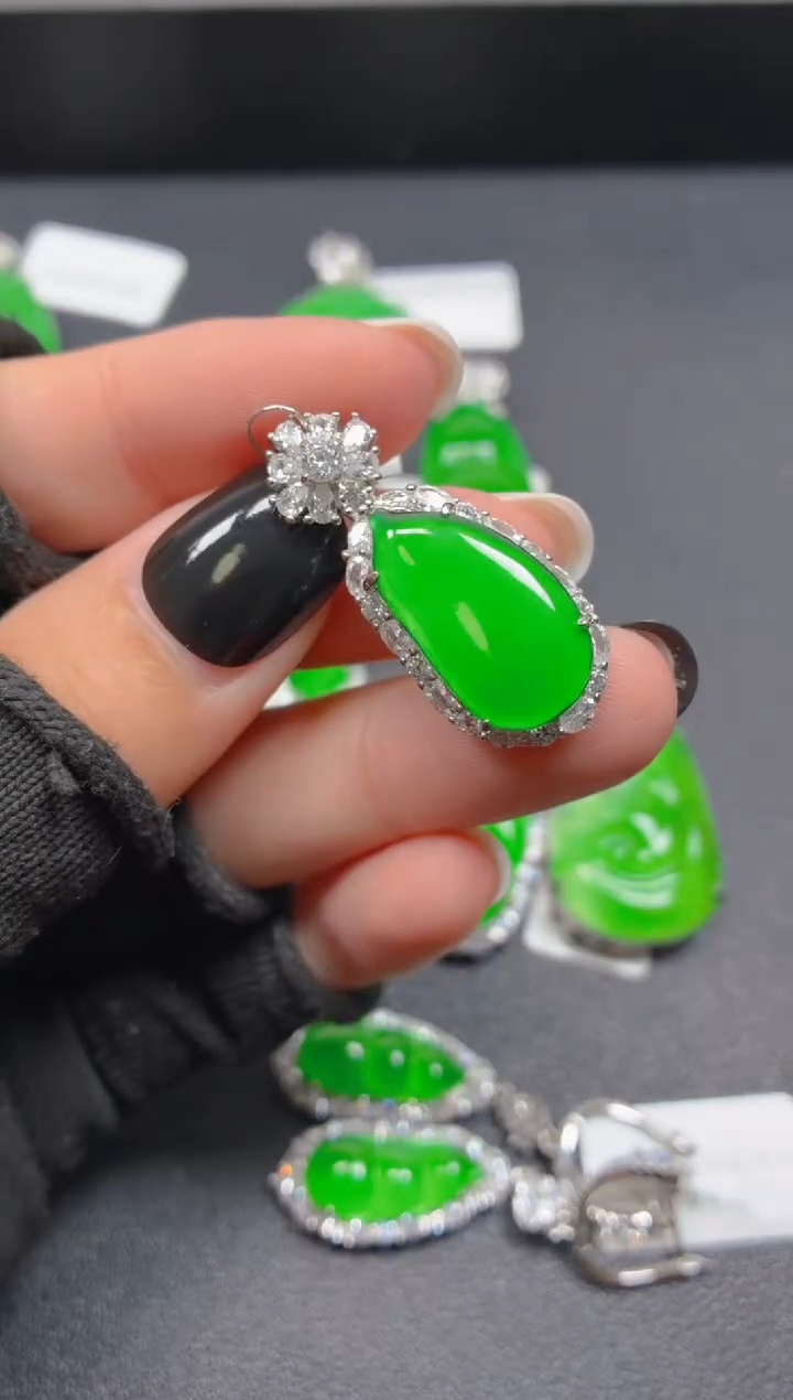 吊坠(不含链)银S925镶嵌翡翠000