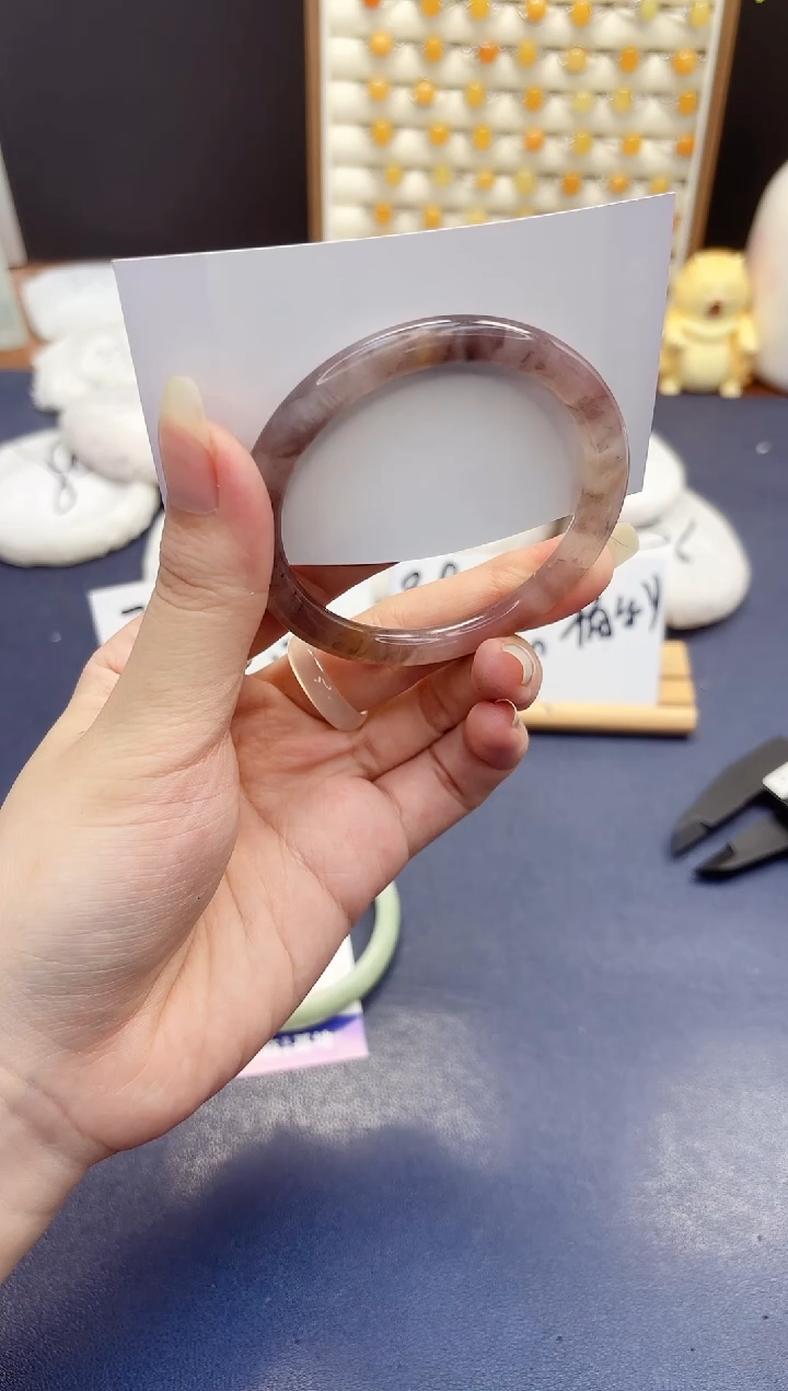 石英质玉手镯未镶嵌489-紫罗兰-圈口55