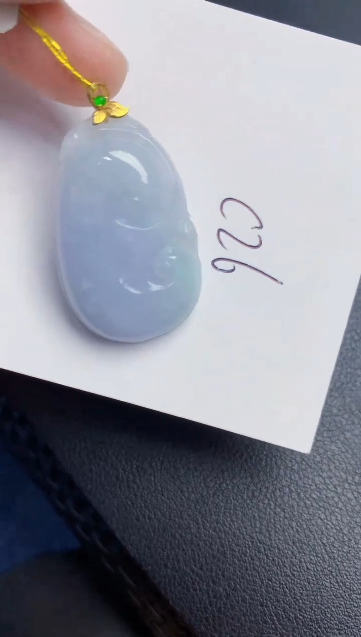 翡翠18K金镶嵌颈饰000000000