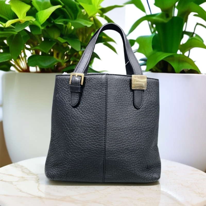 95新 BURBERRY/博柏利   黑色托特包 1844 1757 
