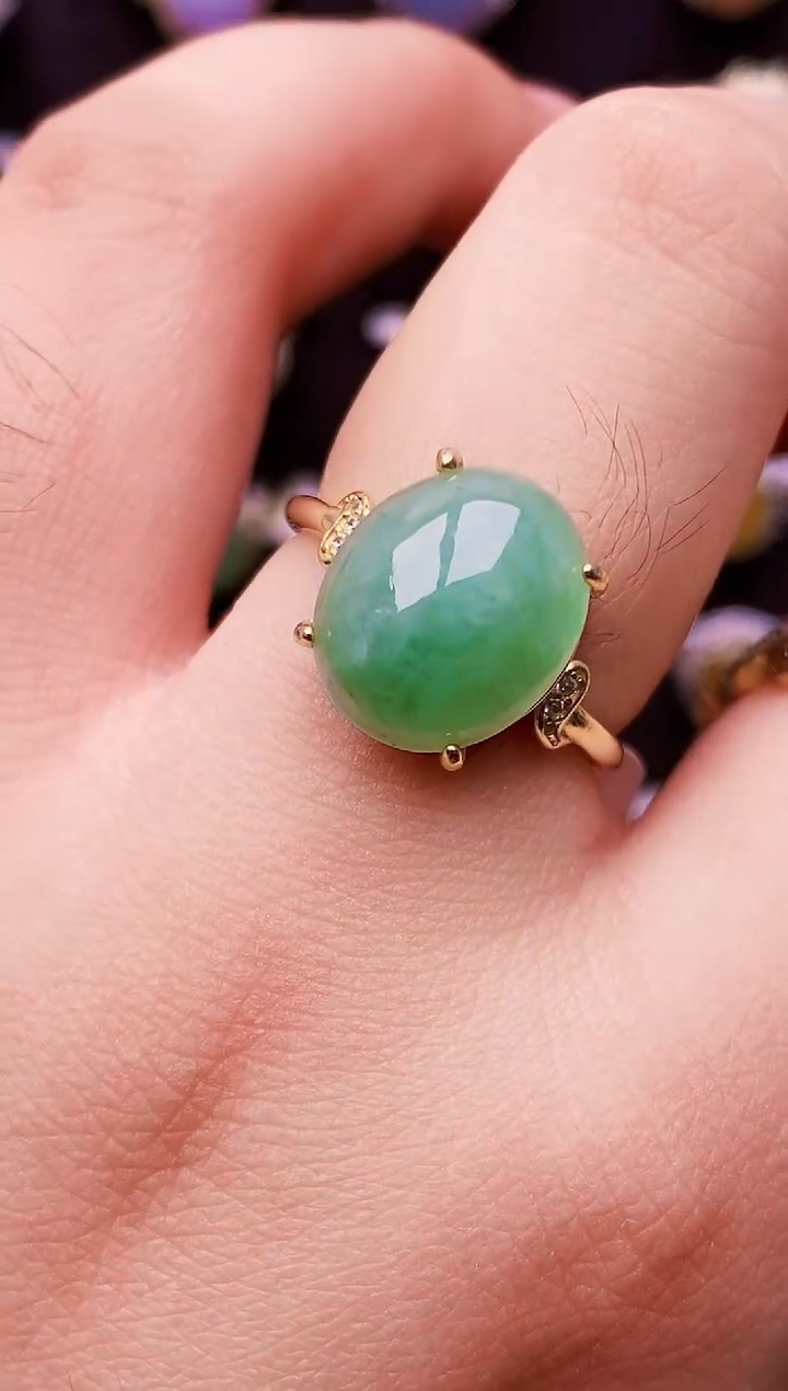 银S925镶嵌戒指翡翠4200