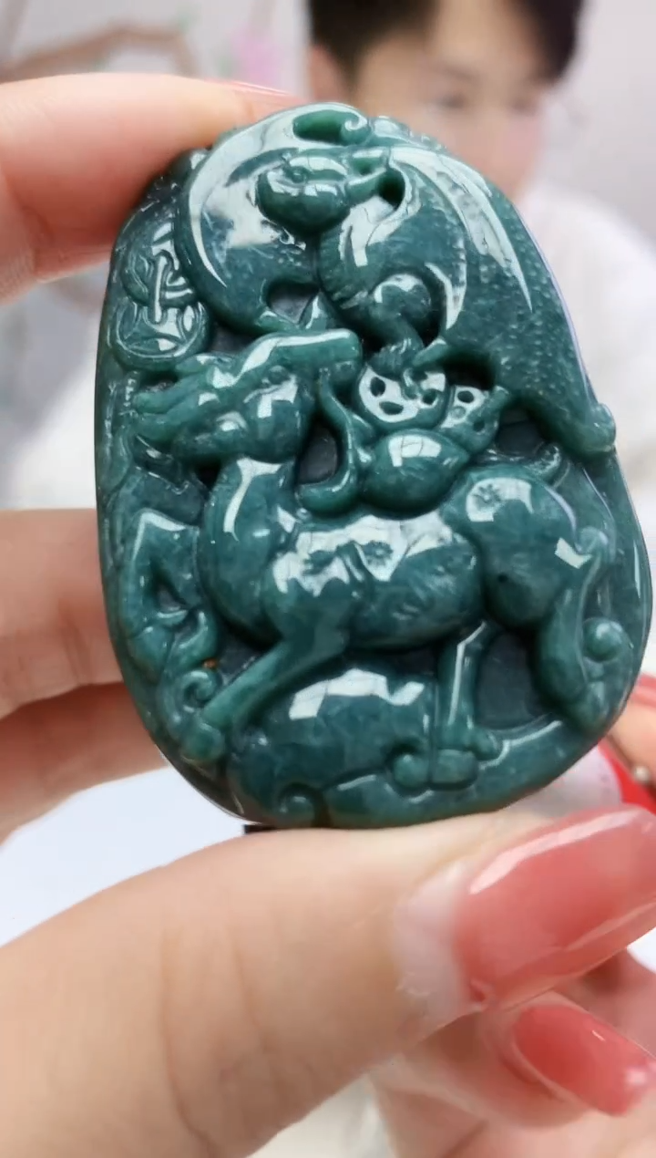 翡翠未镶嵌颈饰005xm-jj挂件43