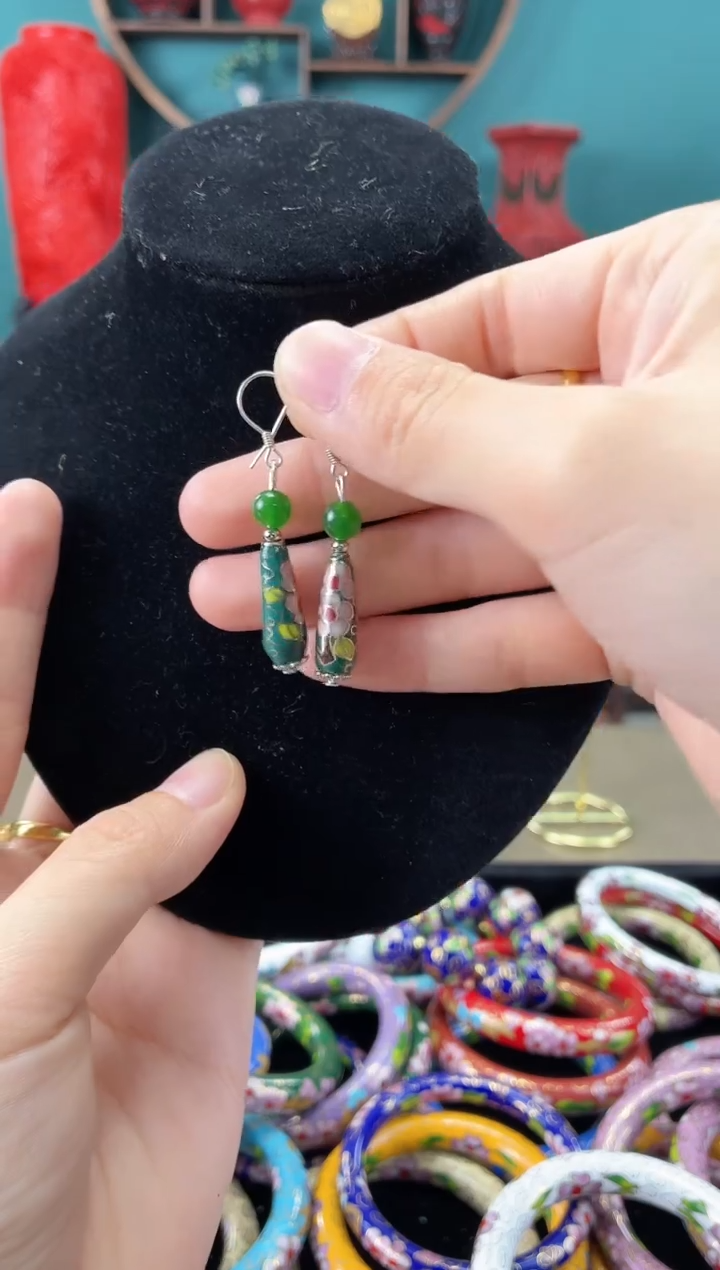 景泰蓝手工非遗耳环