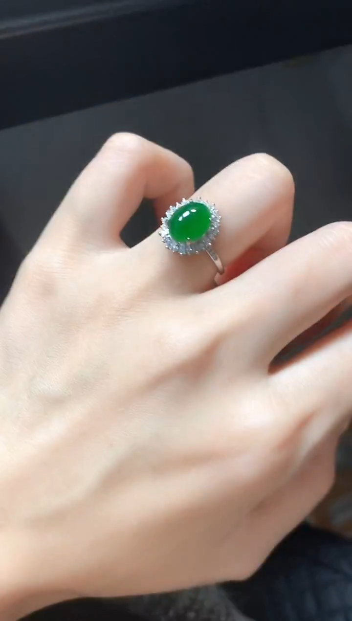 银S925镶嵌戒指翡翠51151