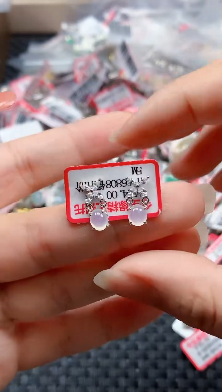 银S925镶嵌戒指翡翠天然A货缅甸翡翠