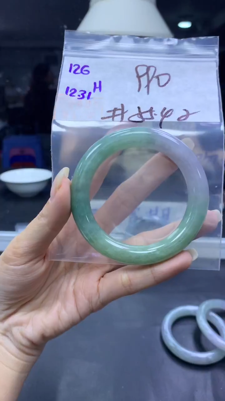 未镶嵌定制翡翠126手镯55.4纹+990元+拍一发一