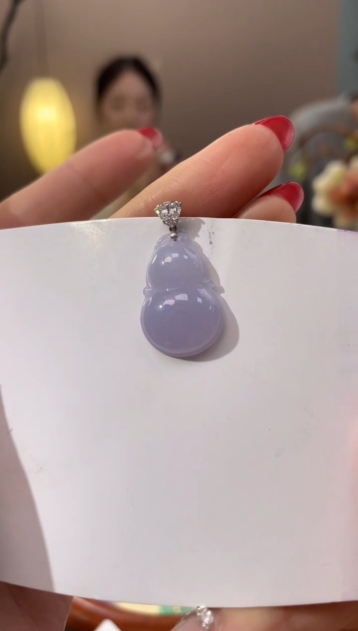 【闪购商品】翡翠颈饰18K金镶嵌天然缅甸a货翡翠