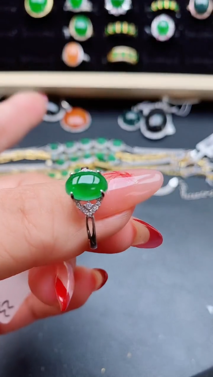 【闪购商品】翡翠戒指银S925镶嵌321321