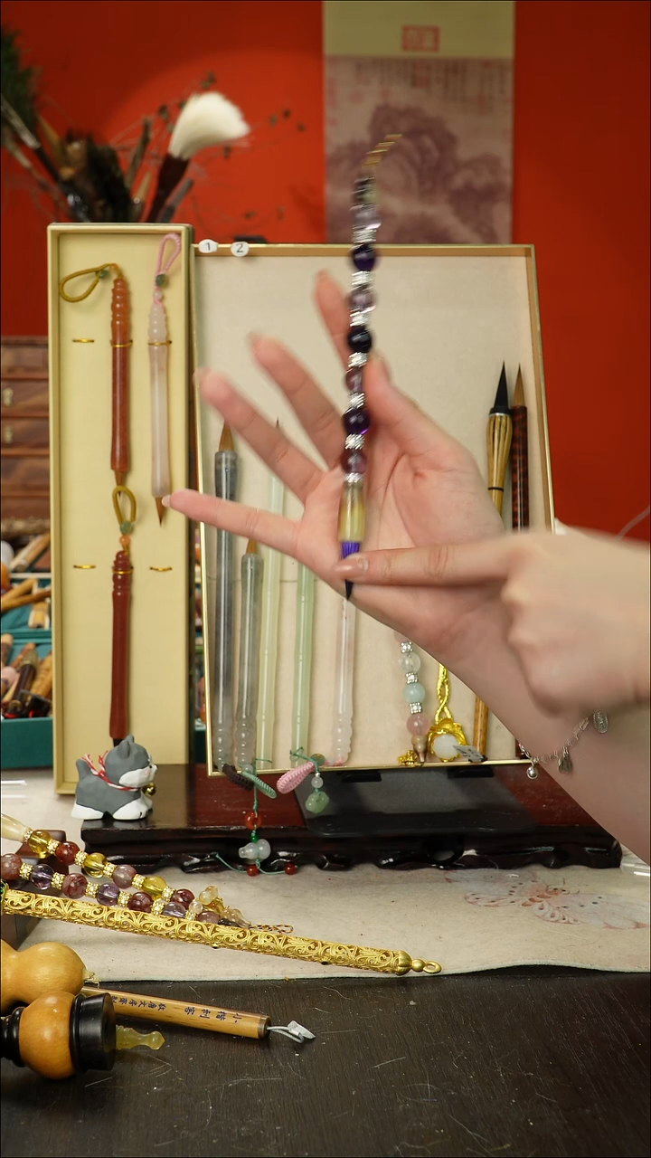 闪61孤品高货毛笔链接 清水试笔 蘸墨不退