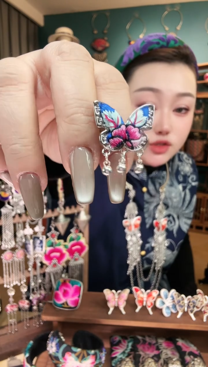 刺绣纯手工民族风刺绣戒指