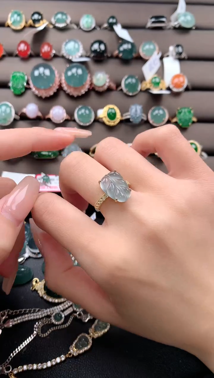 【闪购商品】翡翠戒指银S925镶嵌4324324