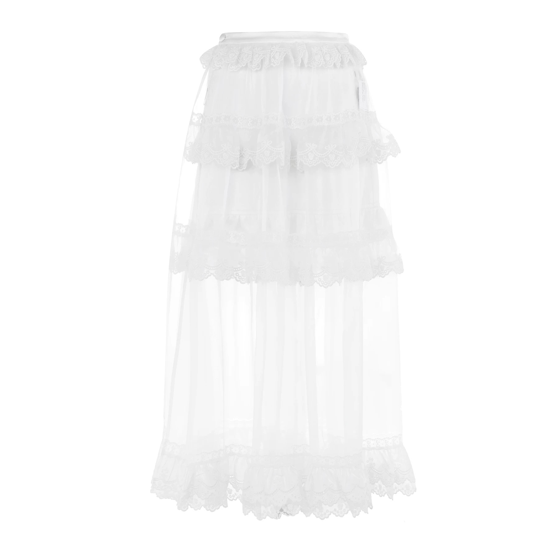 LeFame/拉飞姆2025秋新款重工拼接蕾丝绣花长半裙女LF25Q21SS280 