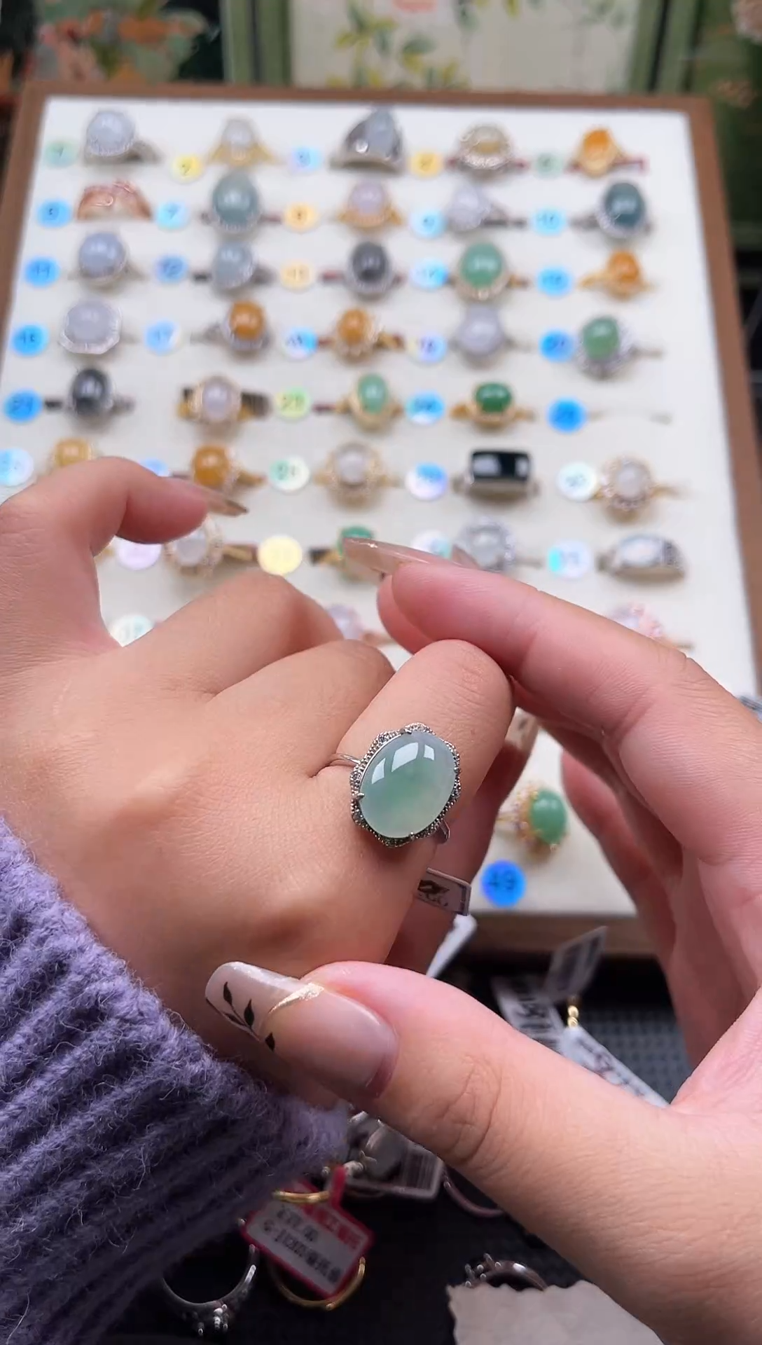 【闪购商品】翡翠戒指银S925镶嵌天然A货翡翠戒指