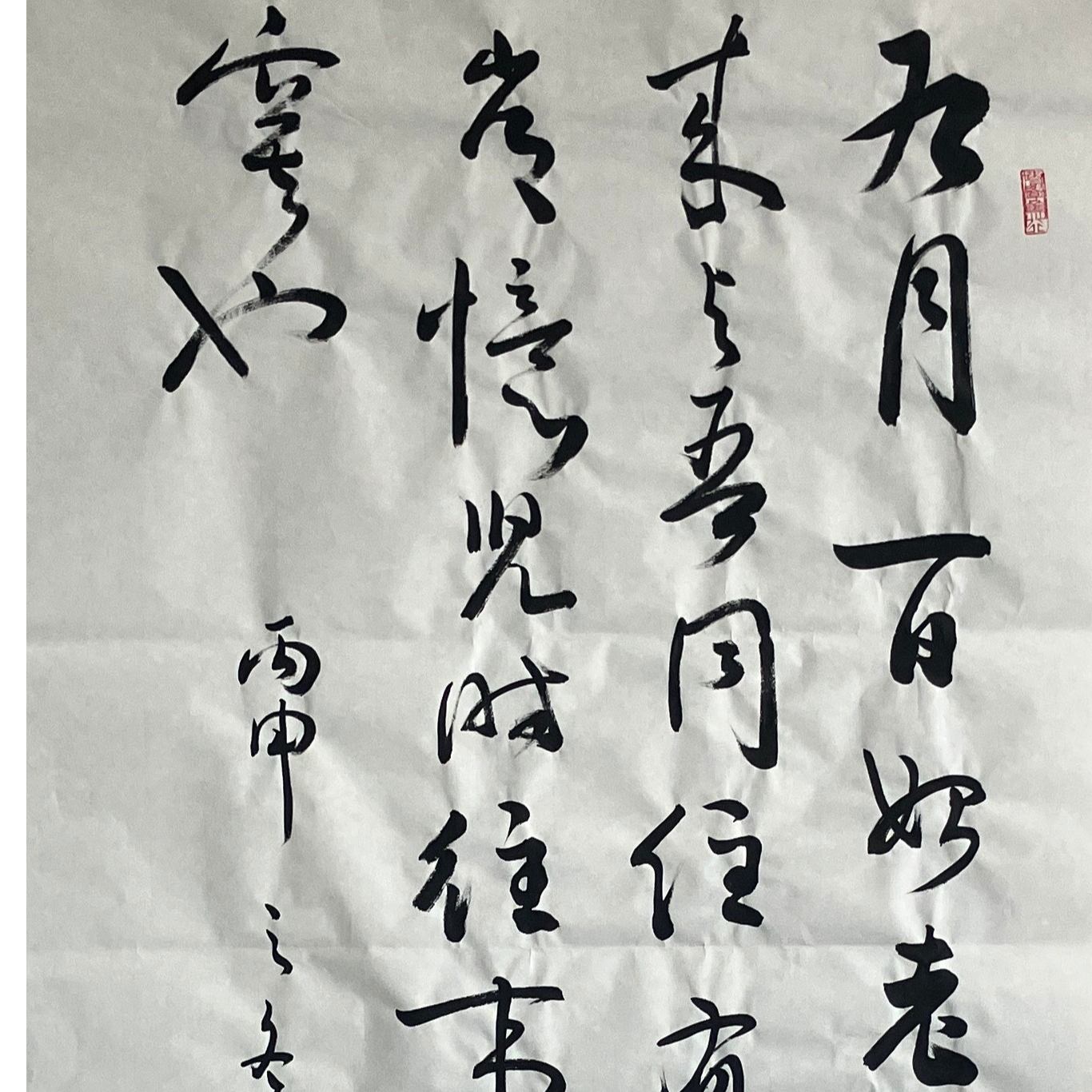 6920 书法 纸本水墨画心 136×68cm