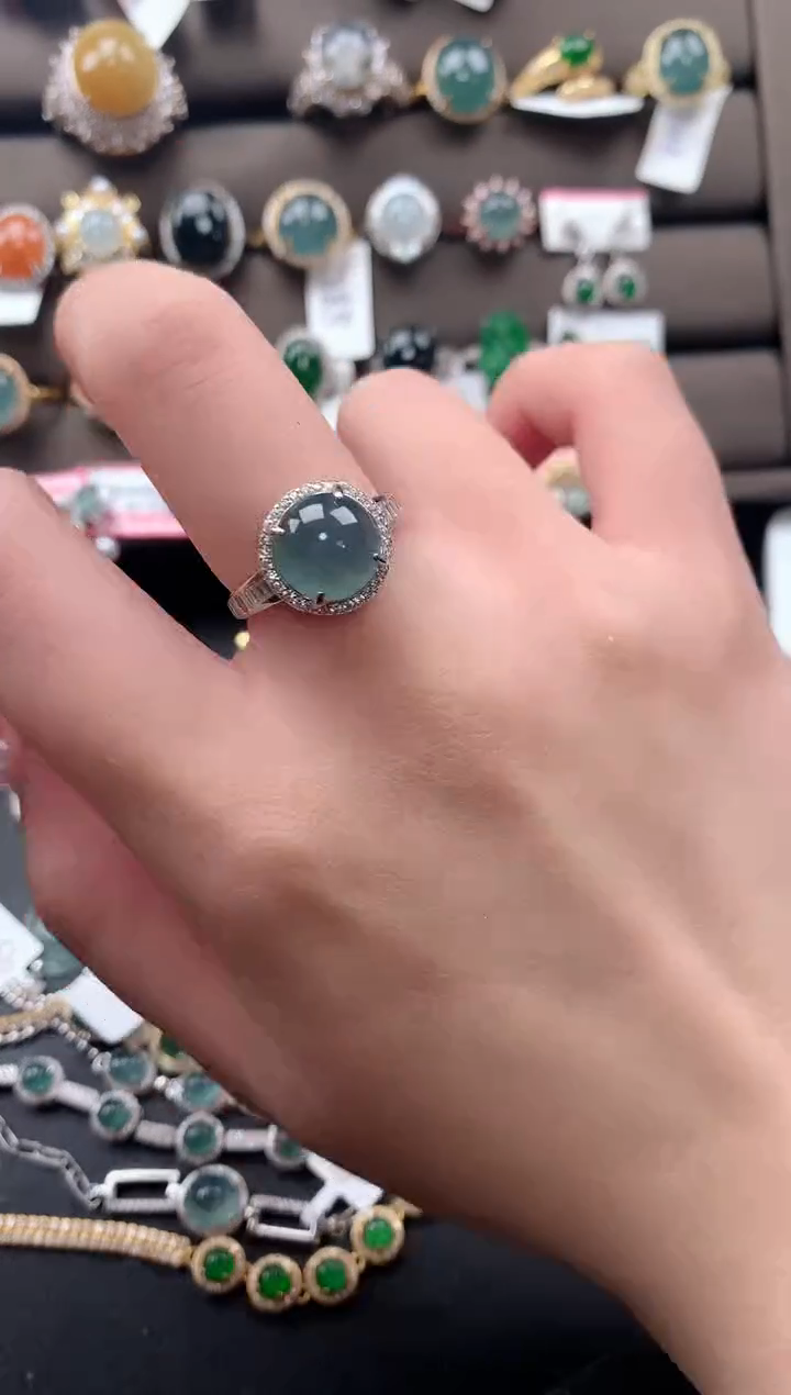 【闪购商品】翡翠戒指银S925镶嵌412521
