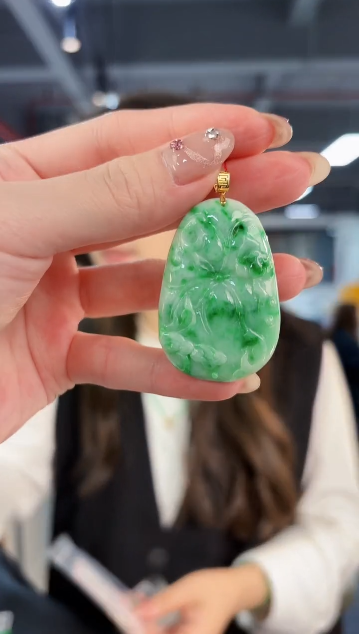 【闪购商品】翡翠颈饰18K金镶嵌缅料A货/支持复检/一件