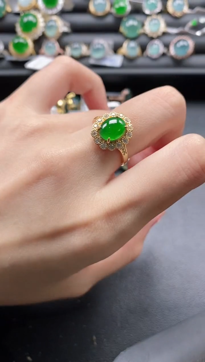 【闪购商品】翡翠戒指银S925镶嵌1111