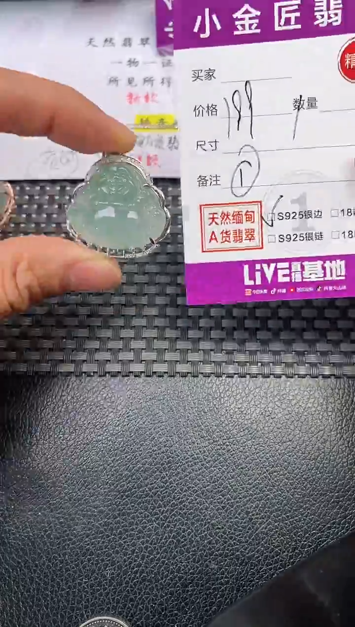 颈饰银S925镶嵌翡翠$***称挂件