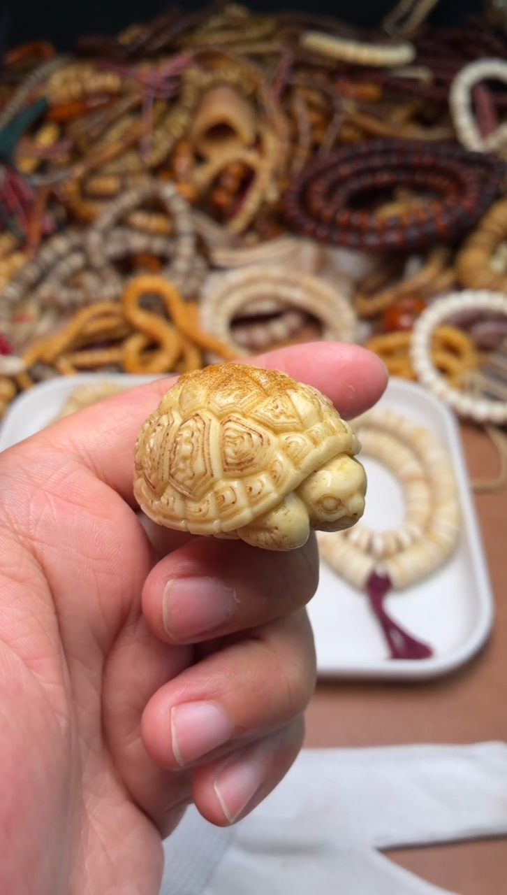 鹿骨其他吉*?杂件313-鹿角雕刻海龟