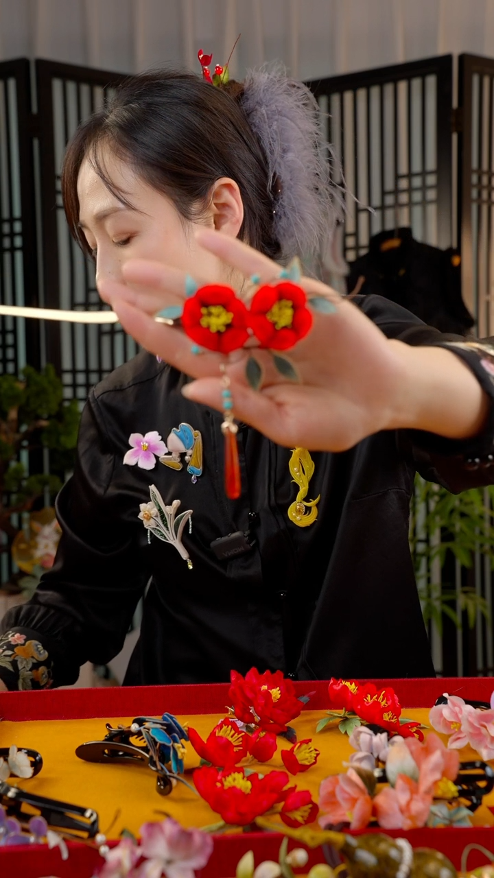刺绣非遗苏绣绒花
