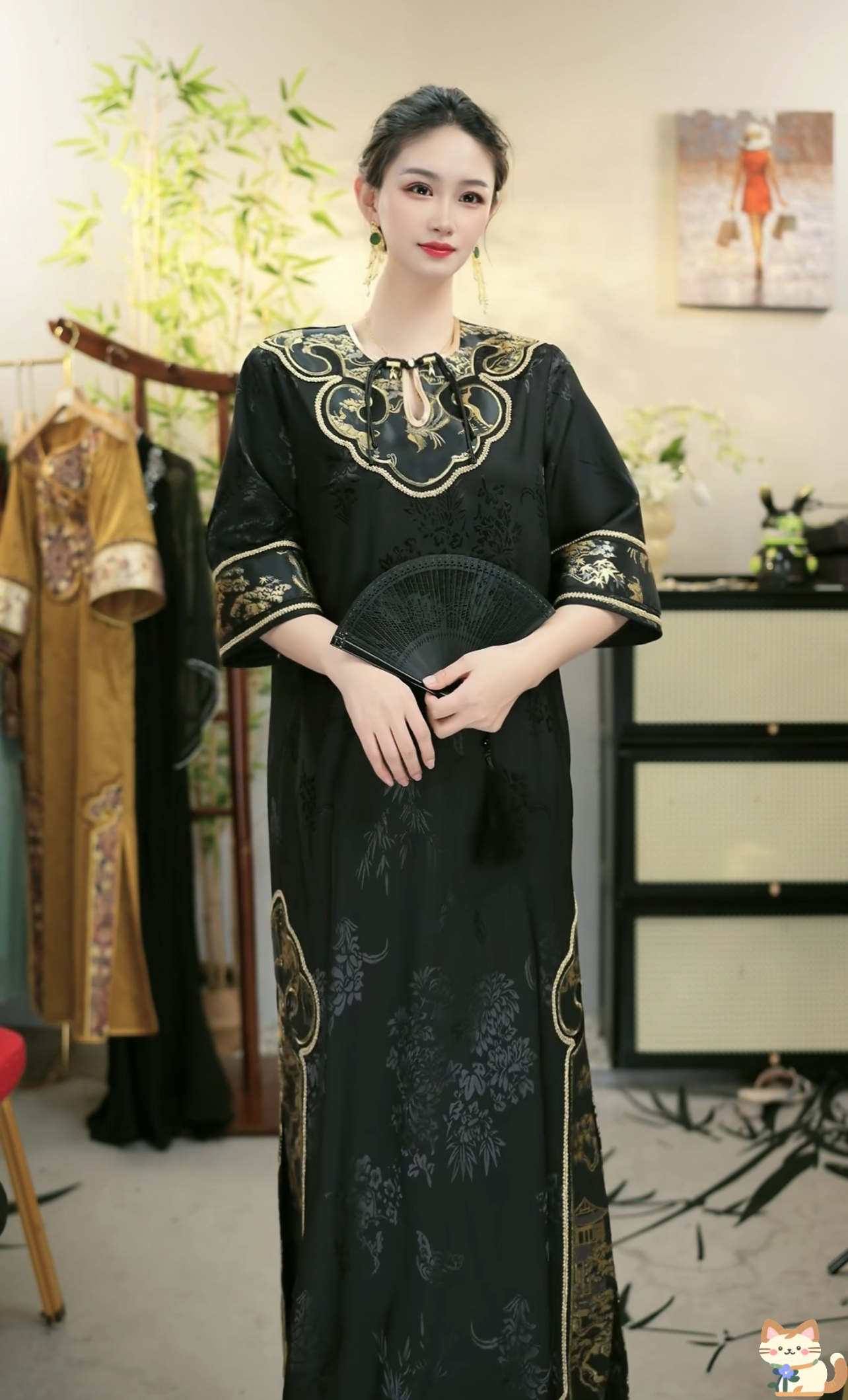 花享悦2025夏季新款中国风大码复古轻奢新中式裙WW（2757）