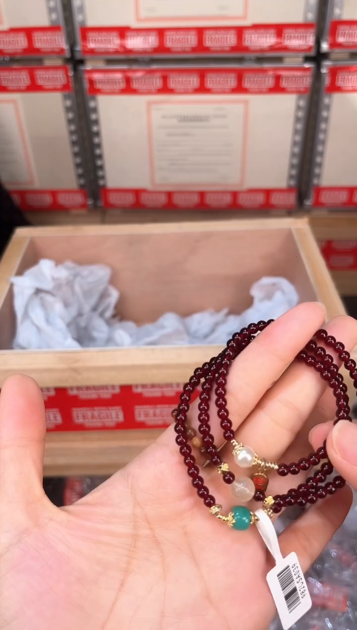 石榴石紫红顶色文玩精美手串MK982