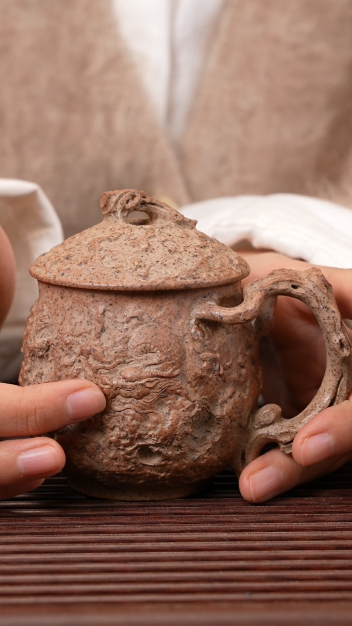 【闪购商品】紫砂茶宠柴烧盖杯