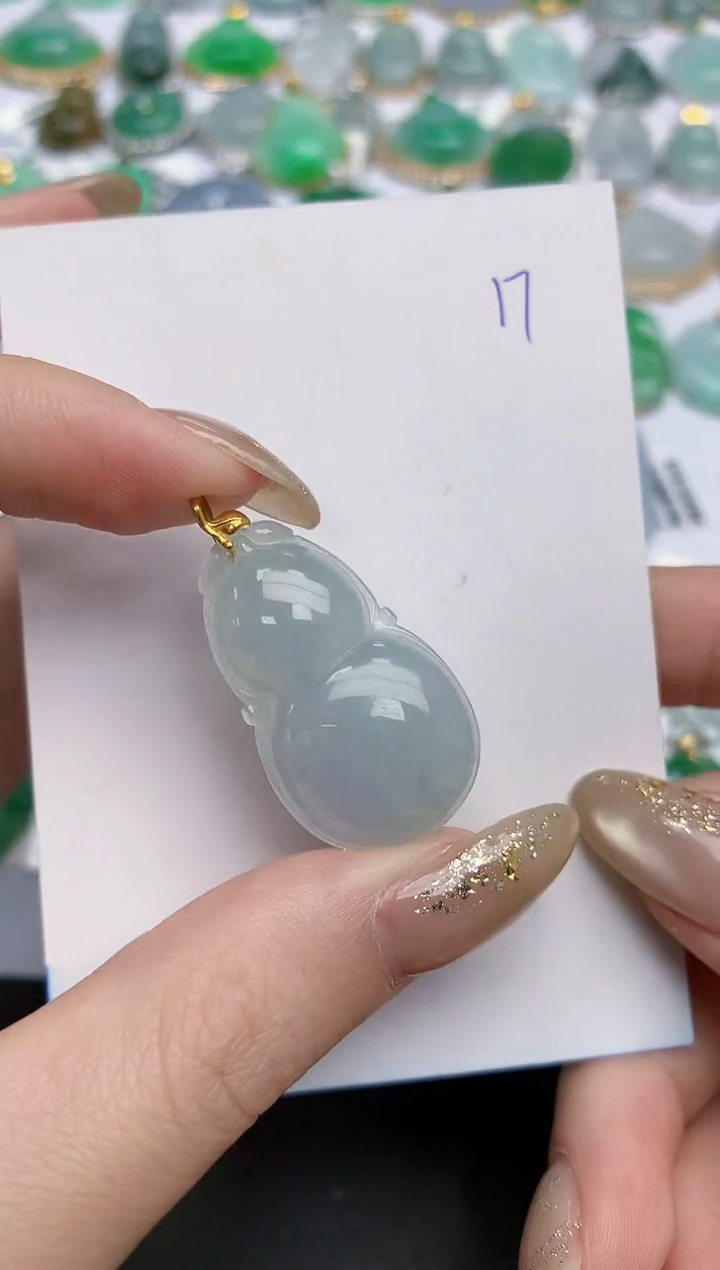 【闪购商品】翡翠颈饰18K金镶嵌天然缅甸翡翠A货