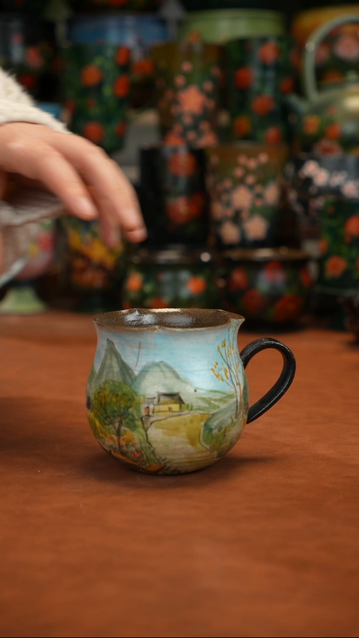 油画  釉下彩   杯子