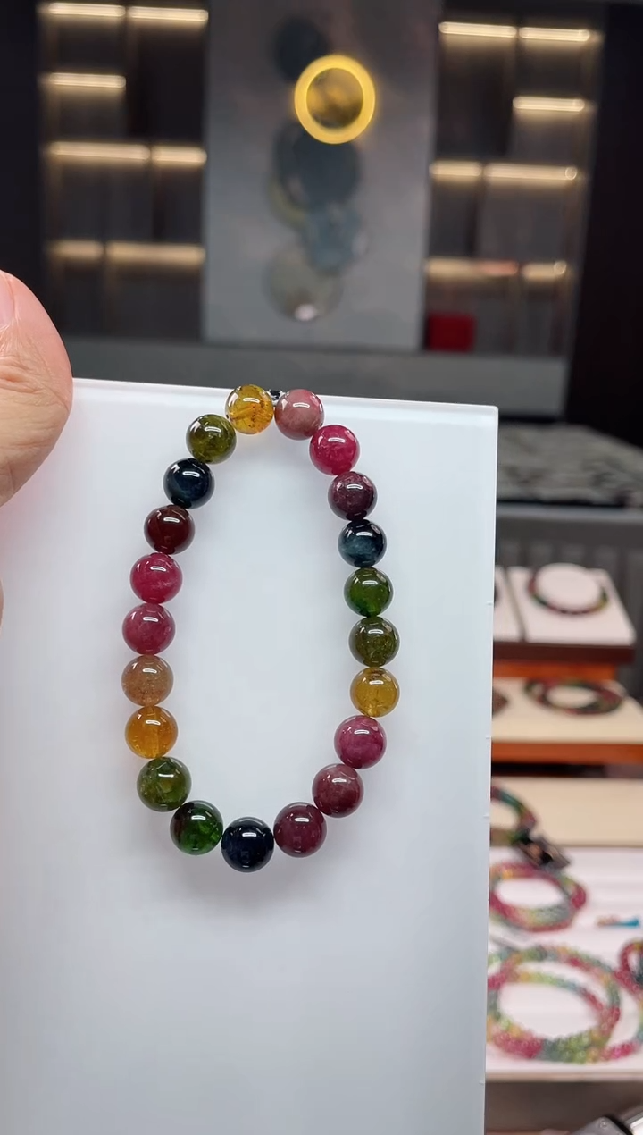 未镶嵌老矿碧玺单圈手串9mm+碧玺（多样性发一条）Q